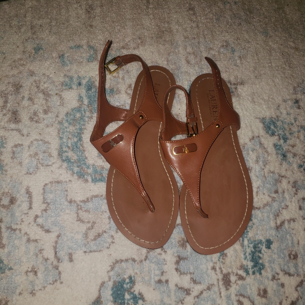 Brown Ralph Lauren sandals.